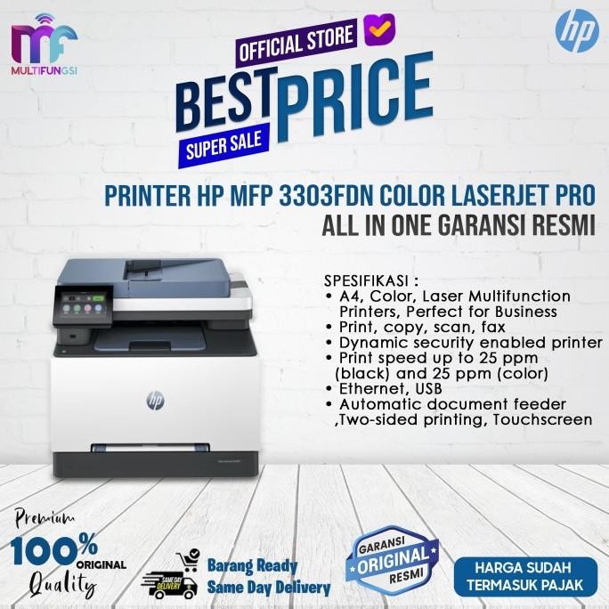 

Printer HP MFP 3303fdn Color LaserJet Pro All In One Garansi Resmi