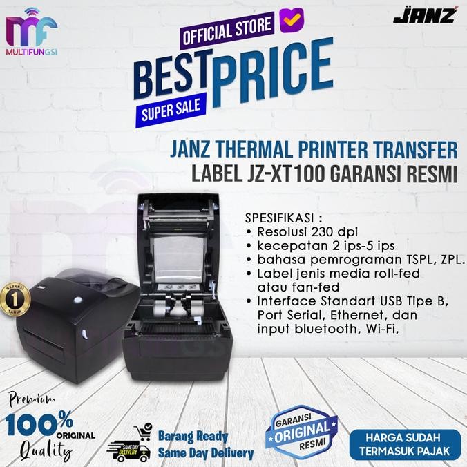 

JANZ Thermal Printer Transfer Label JZ-XT100 Garansi Resmi