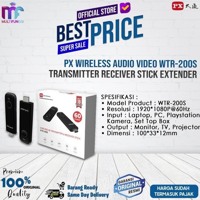 

PX Wireless Audio Video WTR-200S Transmitter Receiver Stick Extender
