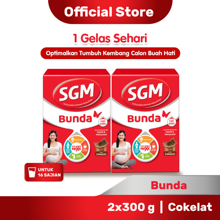 Paket 2 - SGM BUNDA Minuman Ibu Hamil & Menyusui Coklat 300gram