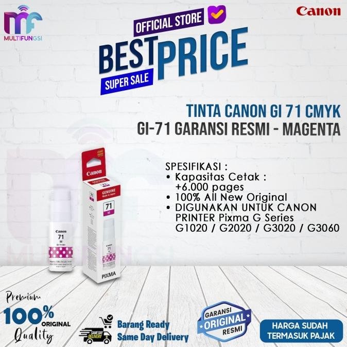 

Tinta Canon GI 71 Black Cyan Magenta Yellow GI-71 Garansi Resmi