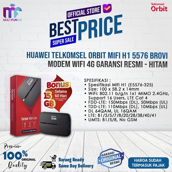 

Huawei Telkomsel Orbit Mifi H1 E5576-325 Brovi Modem Wifi 4G Original