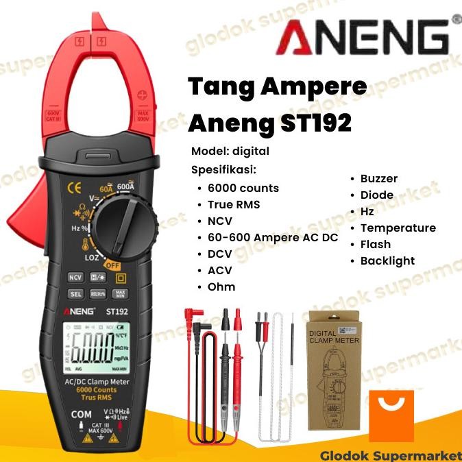 Tang Ampere AC DC Aneng ST192 True RMS Clamp Meter Digital NCV ST-192
