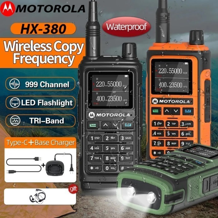 HT HX-380 Motorola Walkie Talkie Radio 10W VHF/UHF - Orange hx380