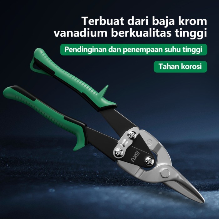 

Isku Gunting Seng Gunting Holo Baja Ringan Aviation Snip Lurus Bengkok