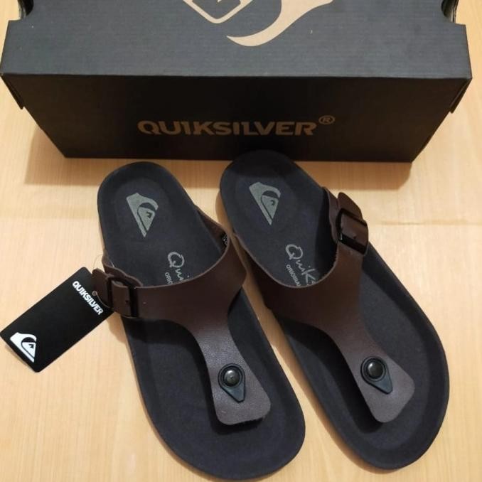 Sandal Quicksilver Original Sandal Pria Sandal Kulit Sendal Santai