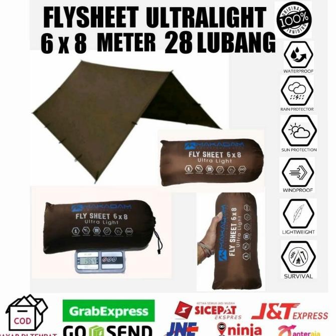 Flysheet Tenda 6X8 Meter Ultralight Waterproof Flysheet Camping