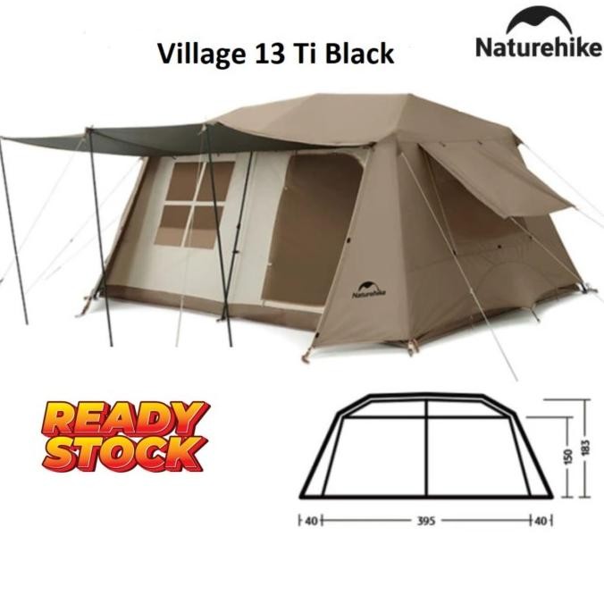 Tenda Naturehike Cnh22Zp004 Village 13 Tenda Camping Kapasitas 5-8 Org