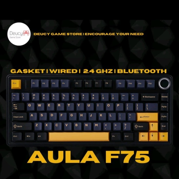 HARGA DISC - AULA F 75 GASKET WIRELESS TRIPLE CONNECTION MECHANICAL KEYBOARD