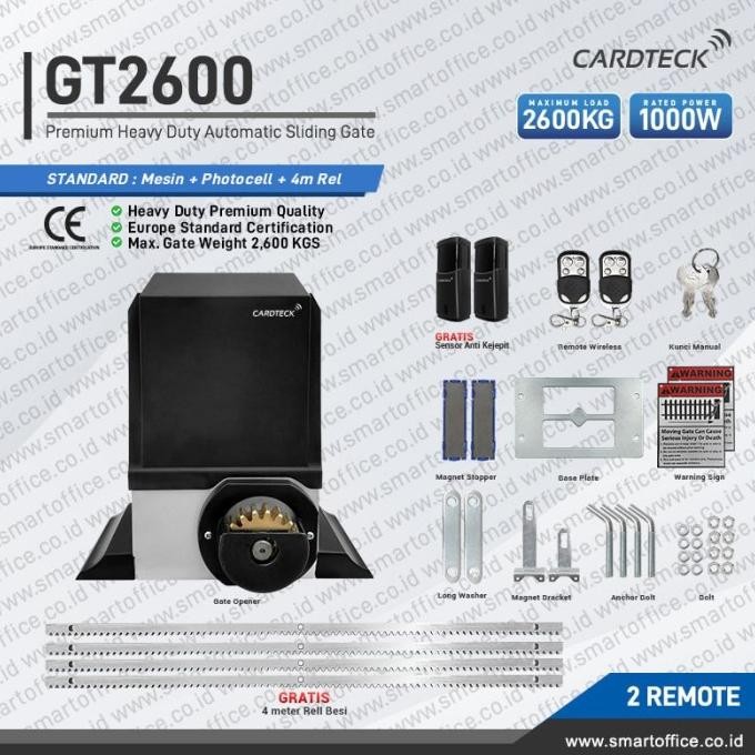 Jual | Bagus 2600Kg Heavy Duty Industrial Ac Motor Sliding Gate Cardteck Gt2600