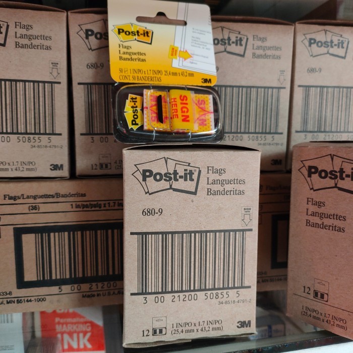 

TERMURAH - post it sign here 3m (680-9) Original Harga satu dus isi 12 Pad