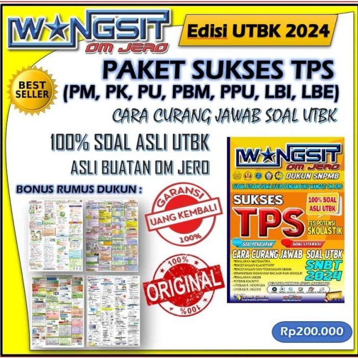 Higienis [Tps Utbk 2024] Buku Wangsit Om Jero Utbk Snbt 2024 Platinum Termurah 100 % Original