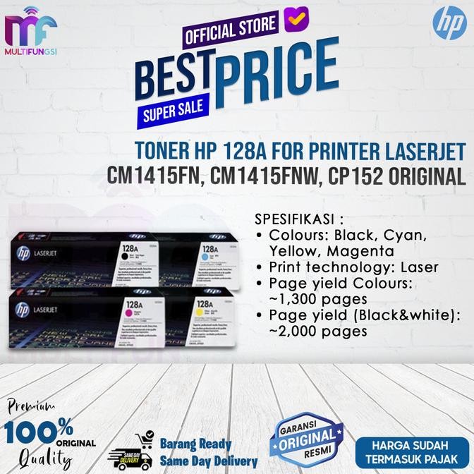 

Toner HP 128A 1 Sett For Printer Laserjet CM1415fn, CM1415fnw, CP152