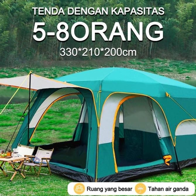 Large Capacity Spacious Field Tent  Tenda Camping 5-8 Orang