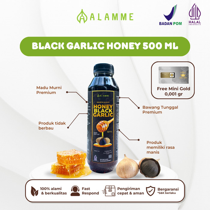 

Terlaris Black Garlic Honey Madu Bawang Hitam Tunggal Premium Alamme 500Ml