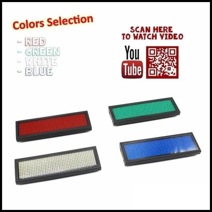 

Led Name Badge (Blue) Papan Nama Led Berjalan