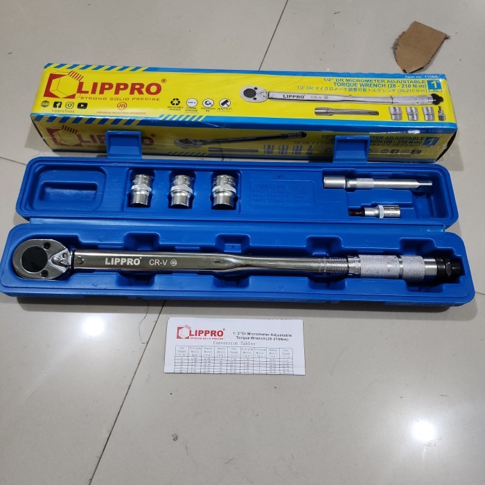 Kunci Torsi Torque Lippro 1/2 Inchi 28 - 210 Nm Kunci Rachet Torsi