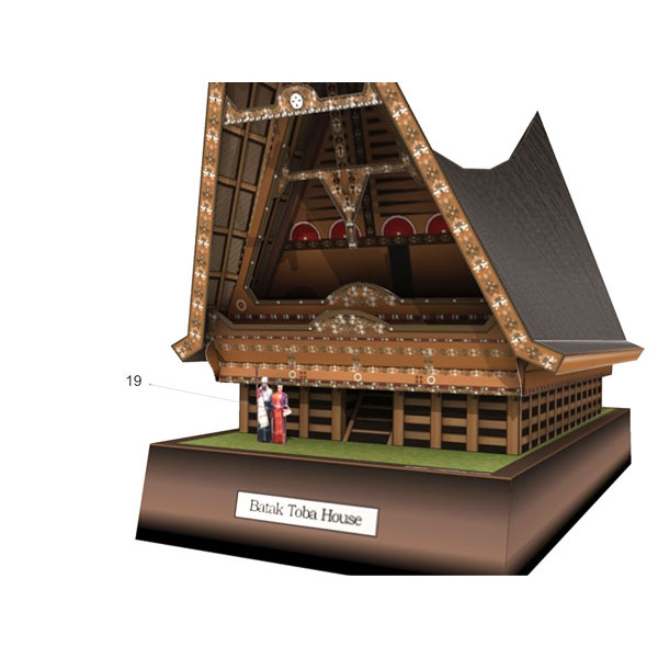 Rumah Adat Batak Toba Sumatera Utara Diorama papercraft kerajinan kertas miniatur sejarah warisan du