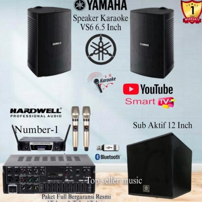 Paket Sound System Karaoke YAMAHA 6 Inch Sub 12 Inch 2 Mic Wireless ZER