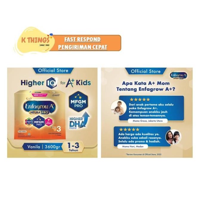 ENFAGROW A 3 A+3 Vanila Vanilla Susu Box 3600 g 3600gr VIP