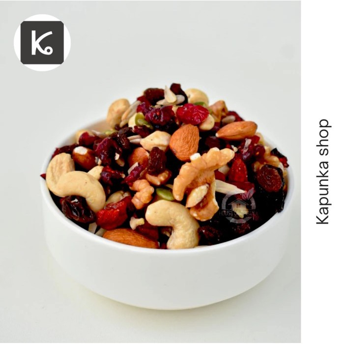 

Legend - Trial Mix Super Healthy ( Mix Dried Fruits & Nuts) With Coconut Flakes