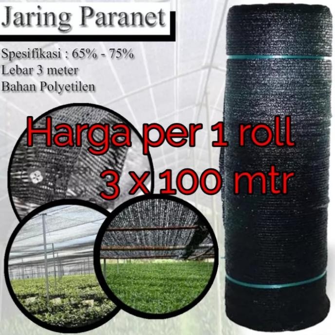 TERBARU - Paranet 1 roll 100 meter lebar 3 meter 65% 75%