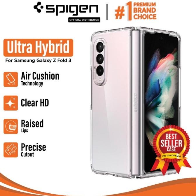 SPIGEN Case Samsung Z Fold 3 Ultra Hybrid Crystal Clear Original Resmi