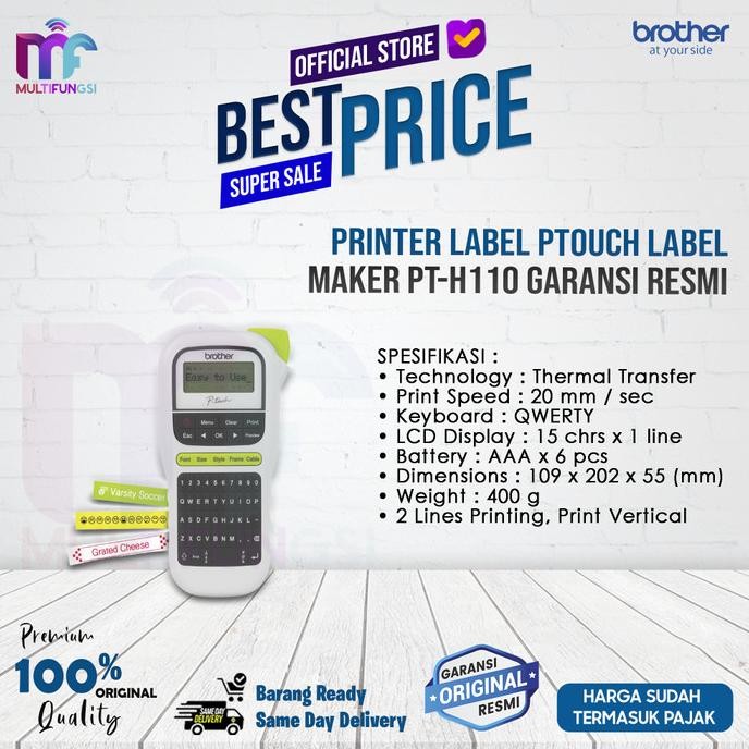 

Printer Label / Ptouch / Label Maker PT-H110 Garansi Resmi