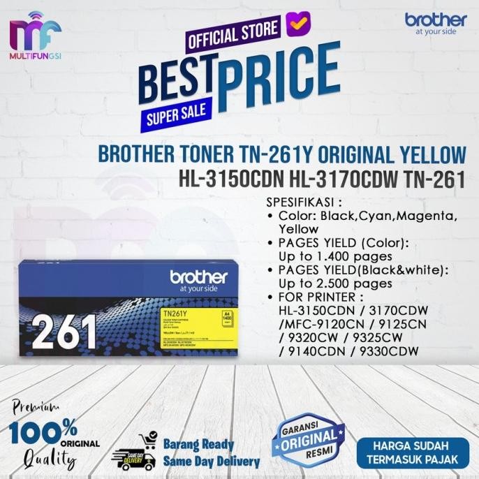 

Brother Toner TN-261Y Original Yellow / MFC-9330CDW MFC-9140CDN TN-261