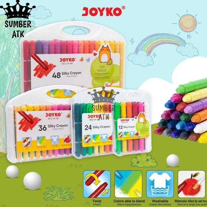 

SILKY CRAYON KRAYON HALUS JOYKO SLC-A WARNA 12 DAN 24 COLOR CRAYON ALAT GAMBAR ALAT LUKIS PENSIL WARNA LENGKAP UNIK LUCU MODERN TERBARU ASLI 100% ORIGINAL OFFICIAL GARANSI BRAND TERLARIS DISKON GROSIR COD TREND 2024 2025 NEGO BAYAR DI TEMPAT DISKON GRATIS