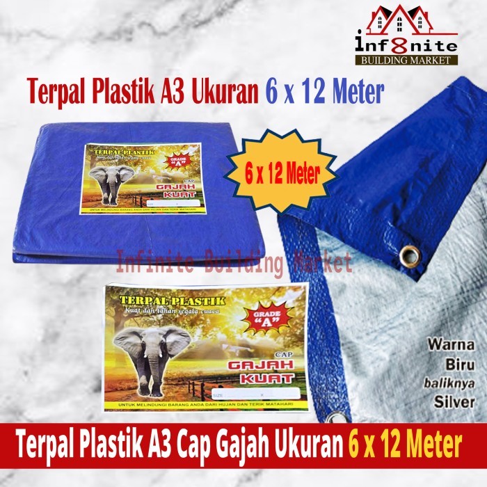 Terpal Plastik Tenda A3 6 x 12 Meter Tebal Murah Terpal Cap Gajah Kuat