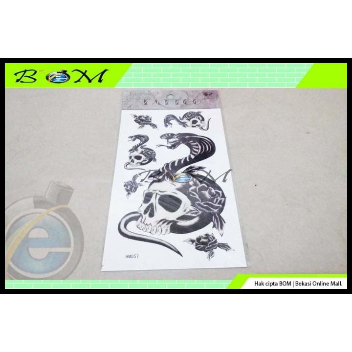 HOT DEAL TATTO TATO ART KEREN TEMPORARY SEMENTARA MURAH ULAR TENGKORAK SKULL