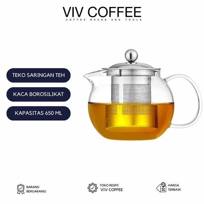 

Teko Saringan Teh Kaca With Strainer 650 ML