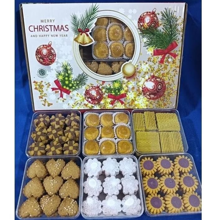 

CR - Kue hampers bingkisan natal - paket kue kering isi 6 toples natal - bingkisan christmas - hampers natal murah TERLARIS