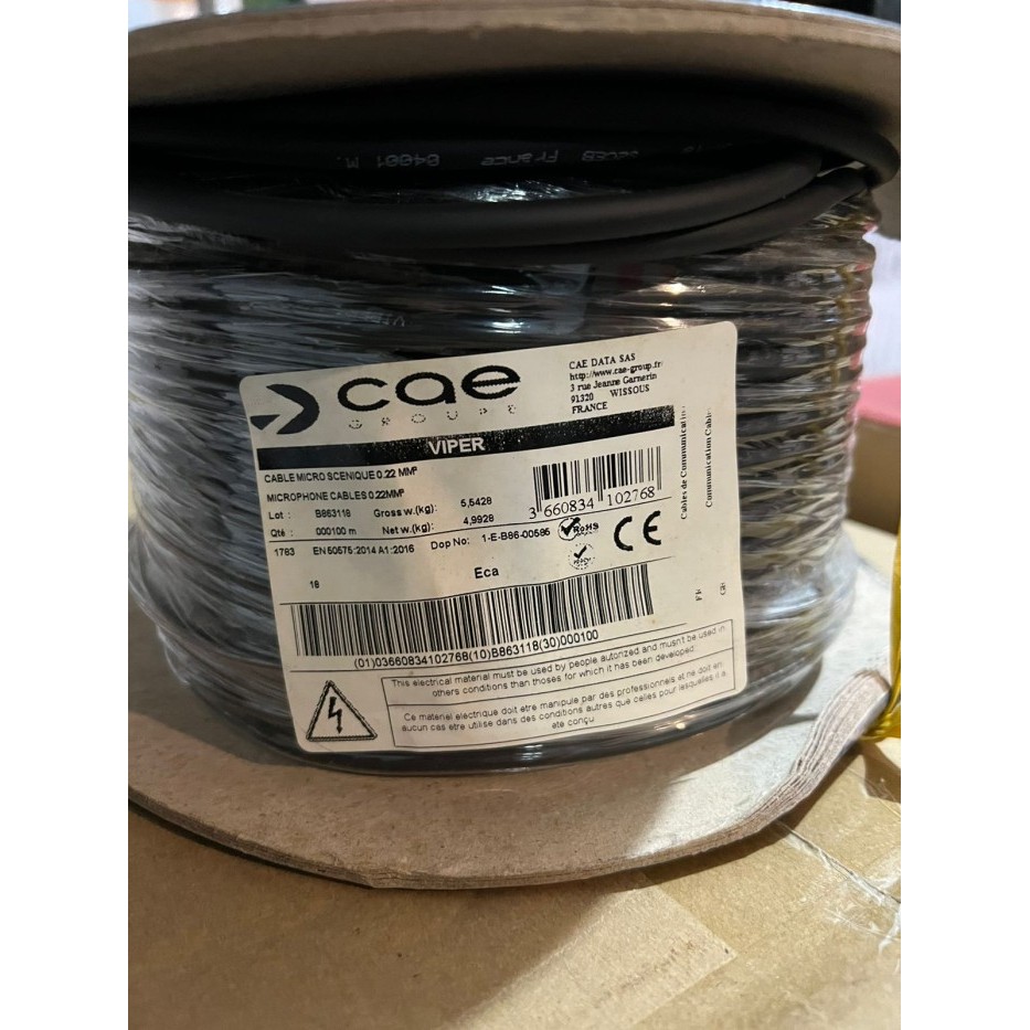 CABLE MICROPHONE S2CEB - VIPER - 100 MTR - MADE IN FRANCE