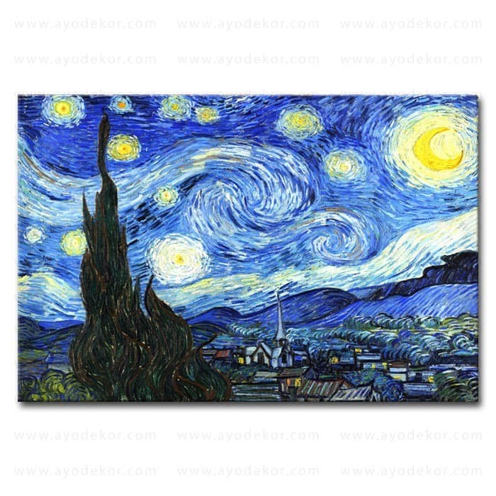 Lukisan Starry Night Van Gogh Ad038-A