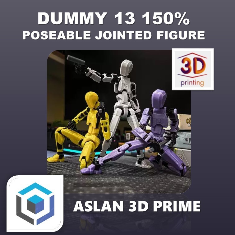 Dummy 13 Resize To 150% Jointed Poseable Action Figure Luy 3D Print Titan 13 T13 Mainan Toy Toys