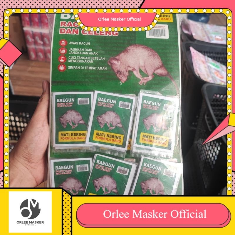RACUN TIKUS BAEGUN BUBUK, RACUN CELENG 1 RENTENG (24 PCS) / RACUN BUBUK MATI KERING