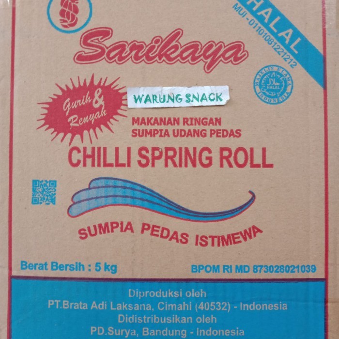 

Goofy - Sumpia Spring Roll Sarikaya Pedas/Chilli 1 Dus( 5 Kg)