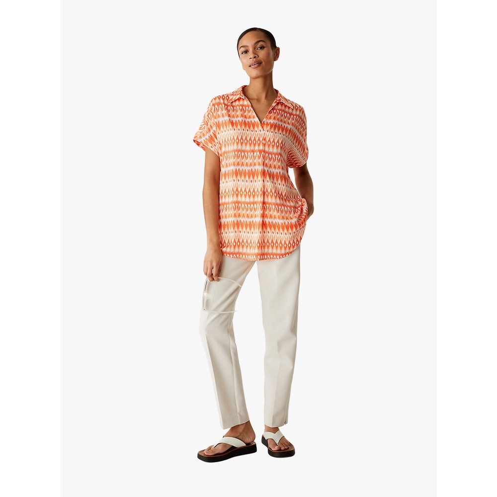 M&S - Blouse Wanita - Satin Printed Popover Blouse