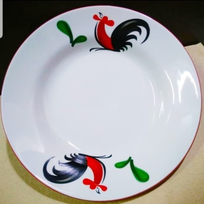 PIRING AYAM JAGO/PIRING KERAMIK/PIRING MAKAN/PIRING PORCELAIN
