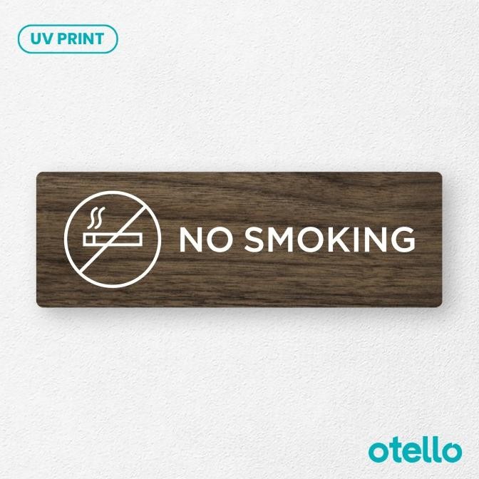 

NO SMOKING SIGN BOARD KAYU PRINT PAPAN WOODEN PERATURAN LARANGAN LABEL