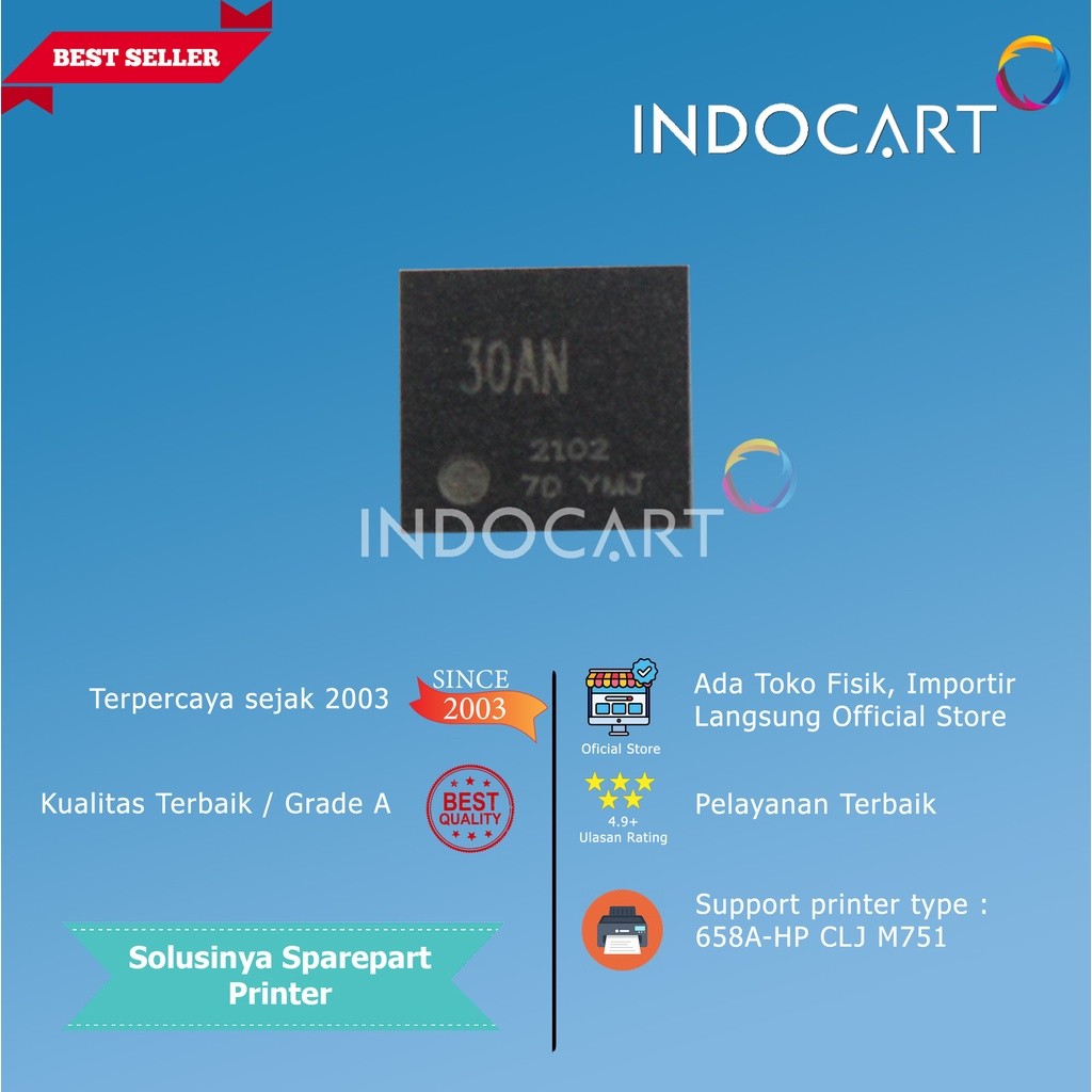 IndoCart Chip W2000A W2001A W2002A W2003A 658A-HP M751-Toner