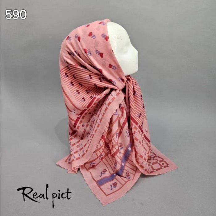 Hijab Voal Motif Kerudung Segi Empat Jilbab Premium 91 #Original