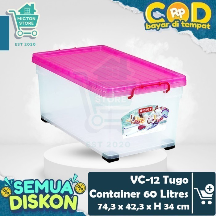 Bigton Lion Star Vc-12 Tugo Container 60 Liter Kontainer Storage Box Kargo Industri Baju Mainan