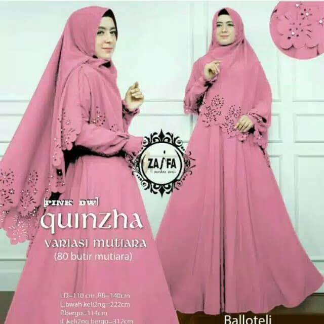 [TERMURAH DI SHOPEE] Baju Gamis Wanita Dewasa Baju Fashion Wanita Gamis Syari Terbaru - Merah Muda