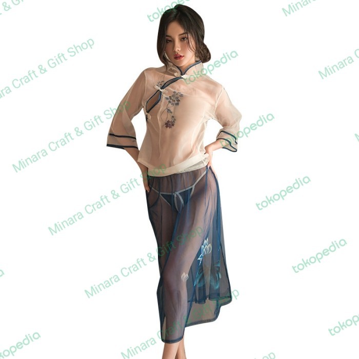 TERBAIK Baju lingerie sexy dewasa model hanfu baju tidur wanita setelan kostum