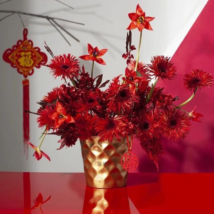 

Sale! Vas Bunga Tembaga Emas Pot Bunga Besi Emas Flower Vase Vas Meja Kecil