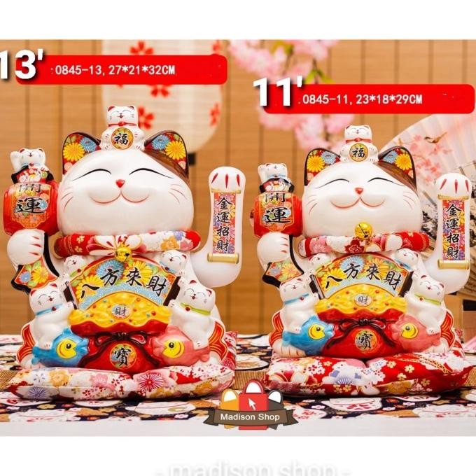 

Sale! Maneki Neko Tangan Goyang Pajangan Kucing Hoki Besar Jumbo Patung Kado
