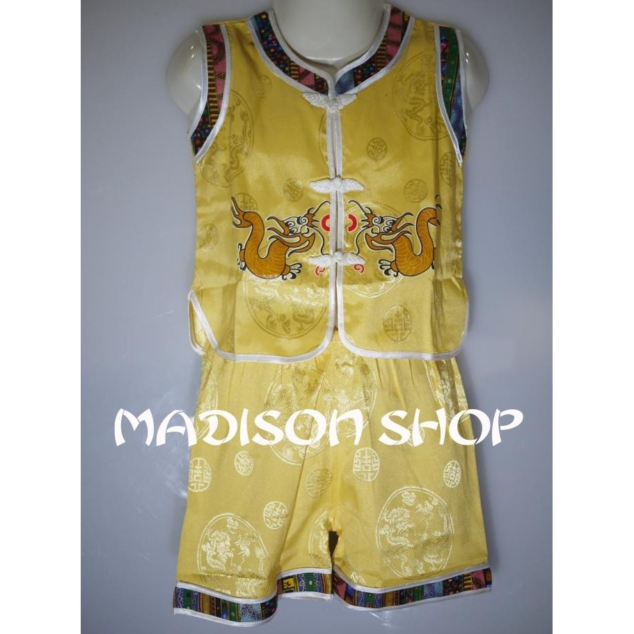 

Sale! Cheongsam Tangan Buntung Naga Baju Imlek Anak Cowo Murah Kostum Naga